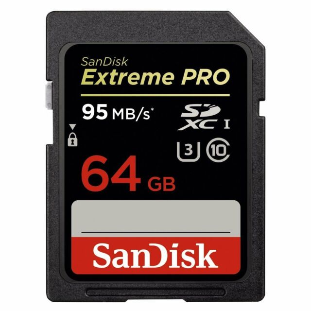 SanDisk 64GB Extreme PRO SDXC 95MB/s Memory Card Image