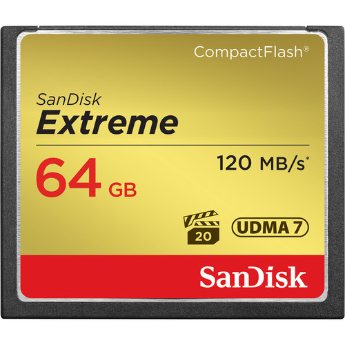 SanDisk 64GB Extreme PRO Compact Flash 120MB/s Memory Card Image